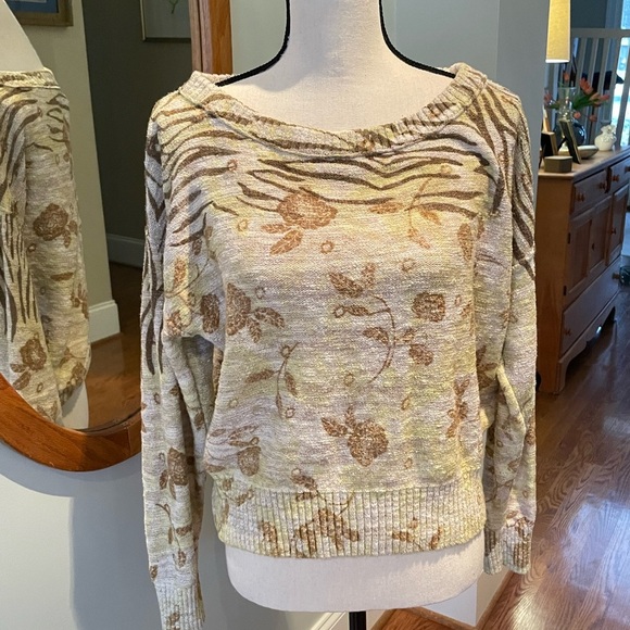 Pilcro Sweater Womens Size Small Anthropologie Tan Gold Brown - Picture 5 of 10